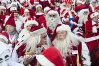 Copenhagen's Christmas Festival: A Gathering of Santa Clauses in Festive Attire