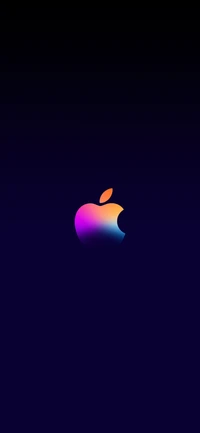 Vibrant Apple Logo Against a Dark Background