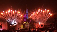 disneyland, fireworks, new years eve, tourist attraction, night wallpaper