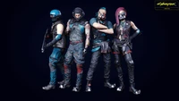 Wraiths Gang: Cyberpunk 2077 Characters in Futuristic Attire