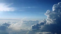 nuage, journée, atmosphère, bleu, cumulus