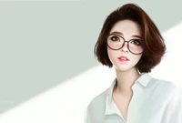 art, douceur, lunettes, cheveux, visage