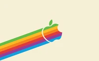 Logo Apple minimaliste et coloré avec des rayures arc-en-ciel