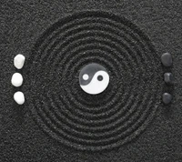 hintergrund, steine schwarz weiß, yin yang, zen konzept