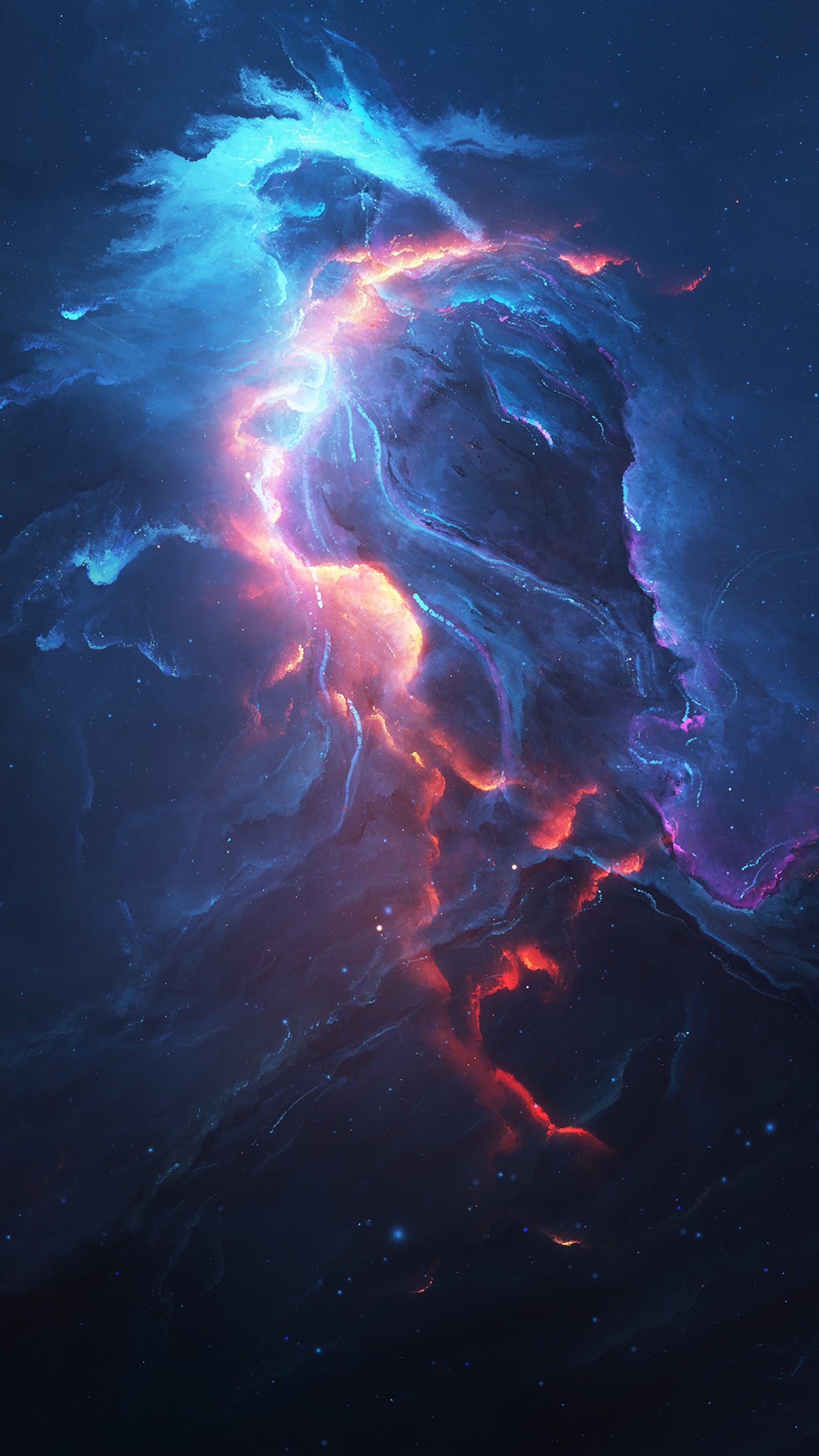 There is a picture of a very colorful space with a very large cloud (atlantis, nebula, space, starkitect, wallpaper)