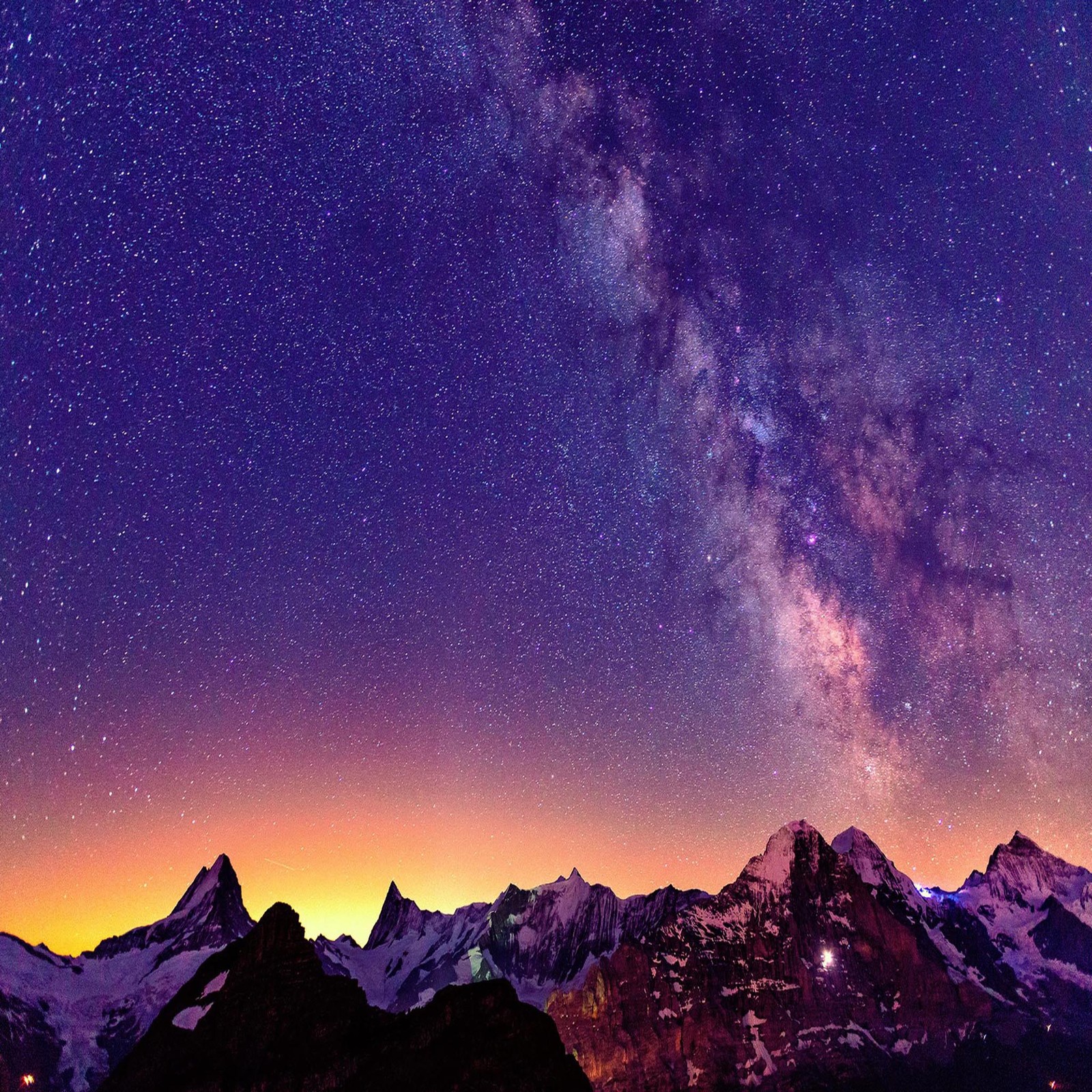 Starry sky over the mountains and the milky (beautiful, cute, look, nice)