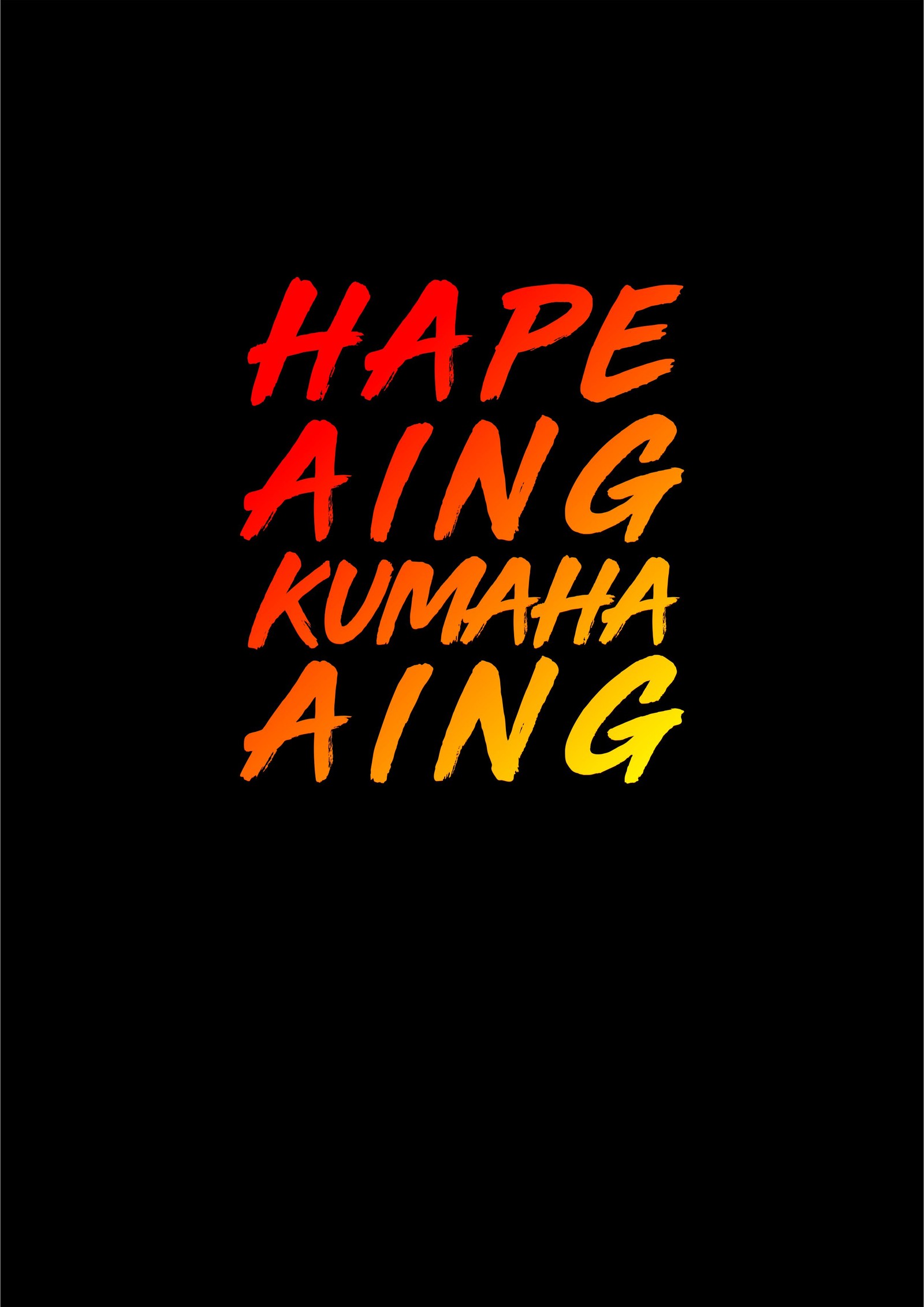 A close up of a black background with a text that reads happy king of the king (aing, aisia, hape, kumaha, lucu)