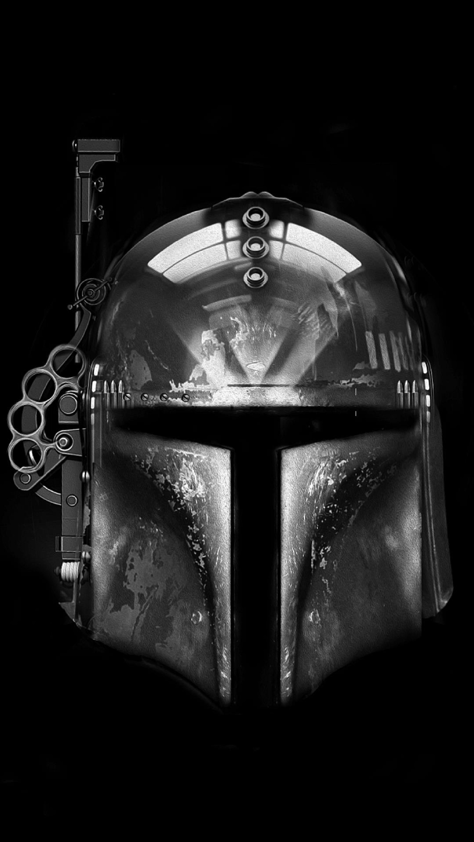 A close up of a helmet on a black background with a light (fdgh, gdef)