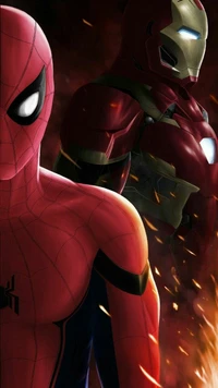 avengers, civil, iron, iron man, spider wallpaper