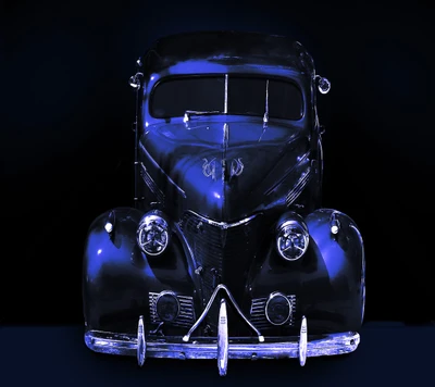 Vintage Car in Stunning Blue Light