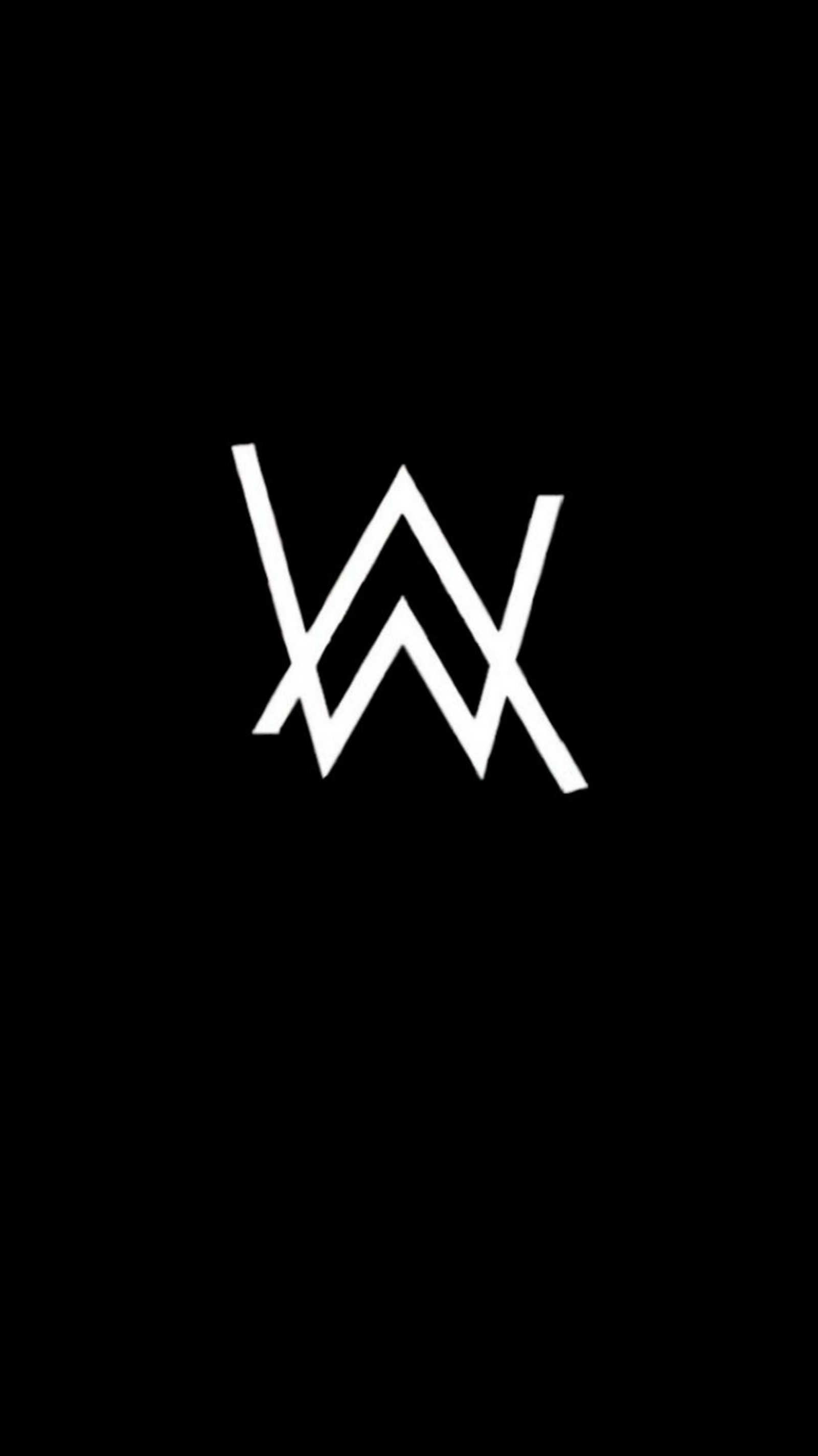 Um logotipo preto e branco com uma onda branca nele (alan, alan walker, preto, rápido, viver)