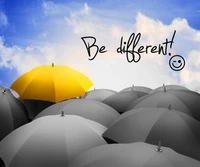 Be Different: Stand Out Like a Yellow Umbrella