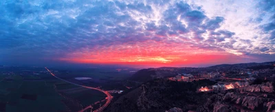 hintergrund, stadt, abend, groß, hd