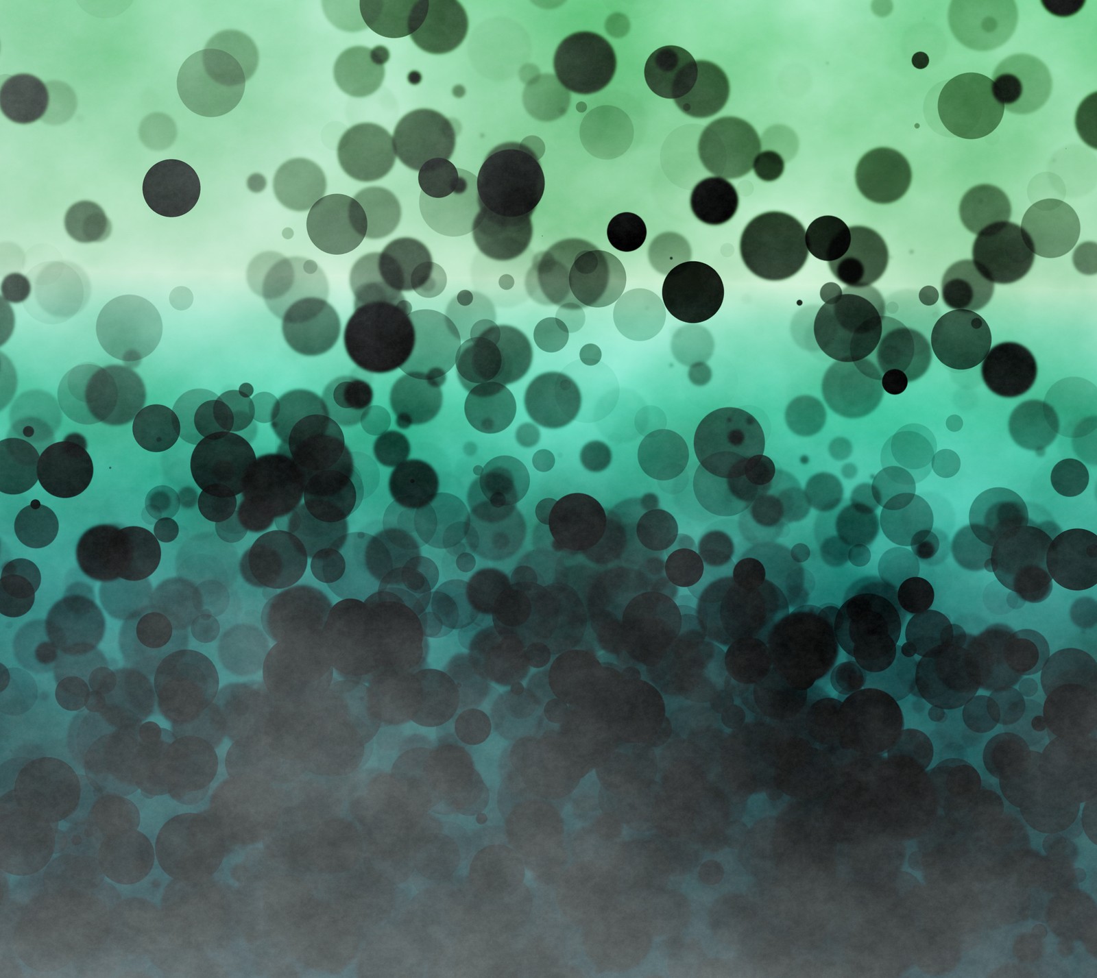 A close up of a green and black background with circles (abstarct, blue, bubbles, green)