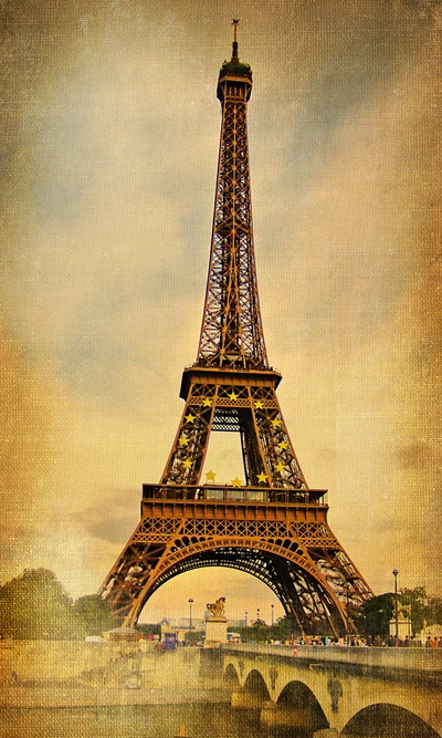 torre eiffel, paris, vintage