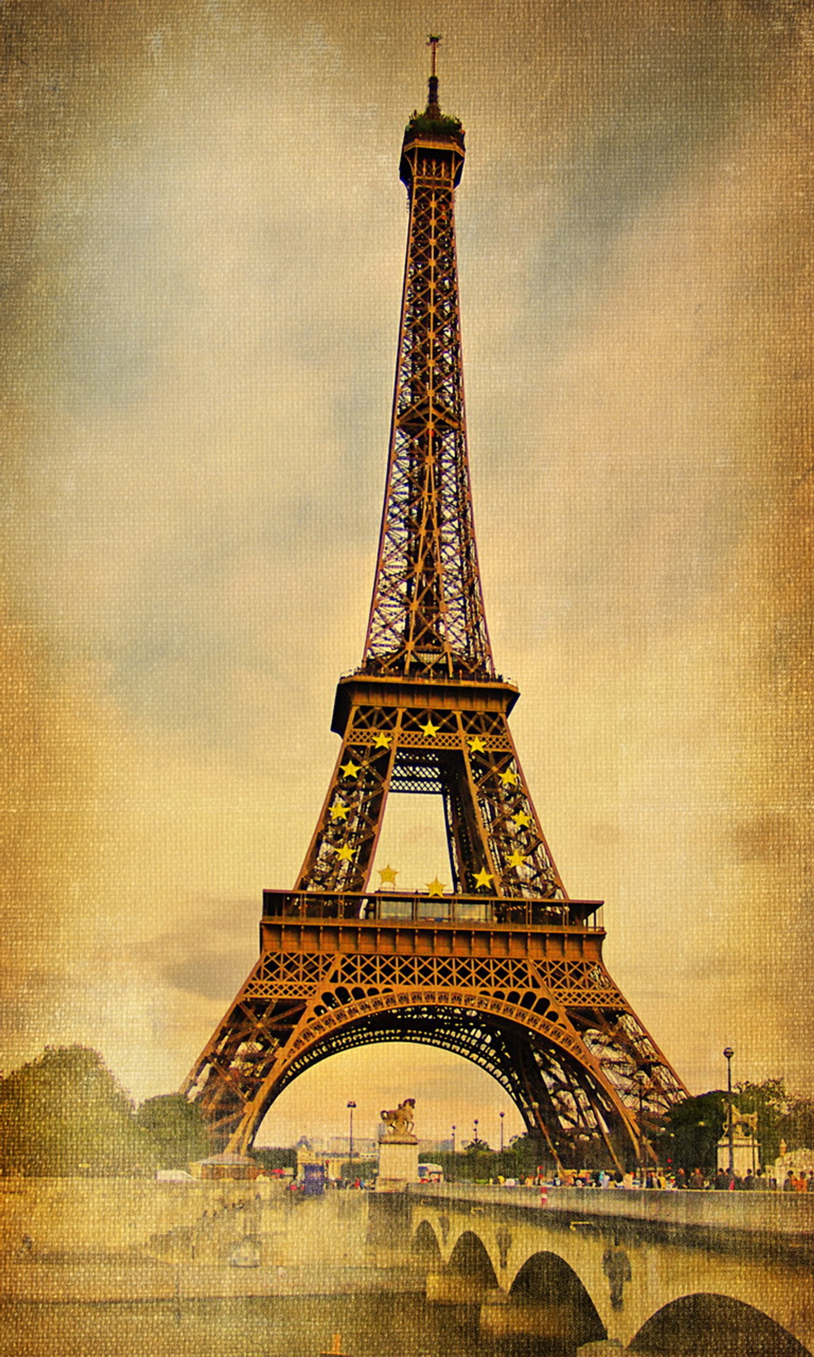 eiffel tower, paris, vintage Download Wallpaper