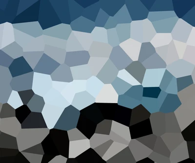 Abstract Crystal Geometric Design in Cool Tones