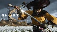 atsu ghost of yotei, samurai, 2025 games, playstation 5, ghost of yotei wallpaper