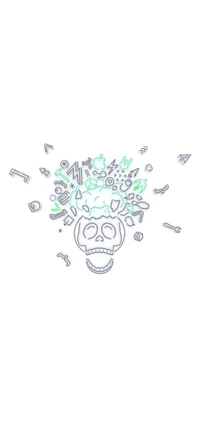 Illuminated Skull with Tech Icons: A Fusion of Creativity and Innovation