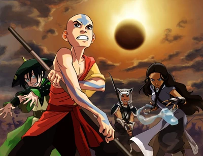 katara, aang, avatar la leyenda de aang, avatar the last airbender, sokka