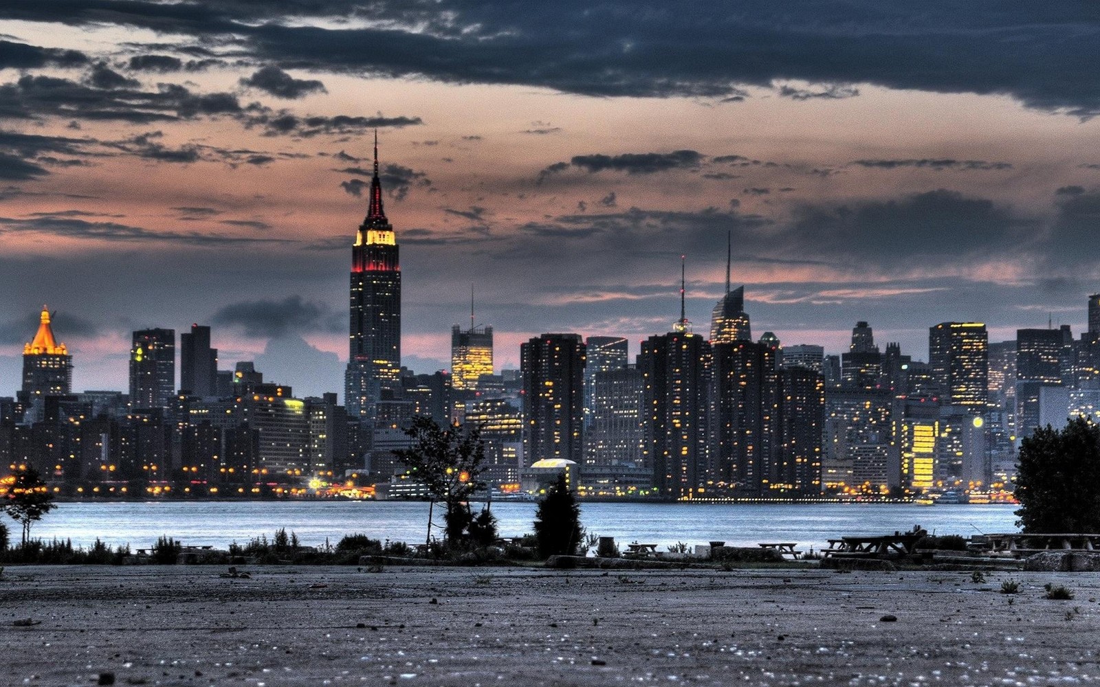 Arafed view of a city skyline with a large body of water (skyline, cityscape, city, urban area, skyscraper)