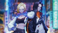 android 18, android 17, dragon ball z, anime, dragon ball wallpaper