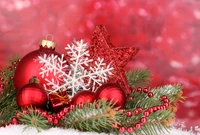 christmas day, new year, christmas ornament, christmas decoration, red wallpaper