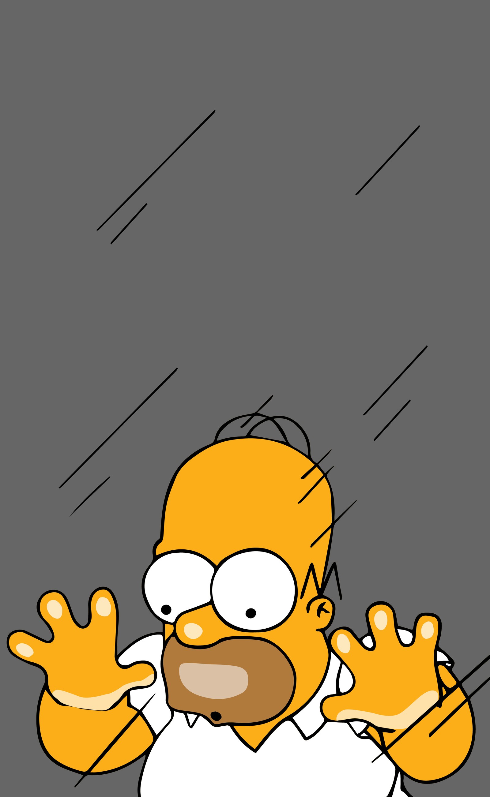 Los simpsons saludan con las manos bajo la lluvia (barto, dibujos animados, zorro, homero, homero simpson)