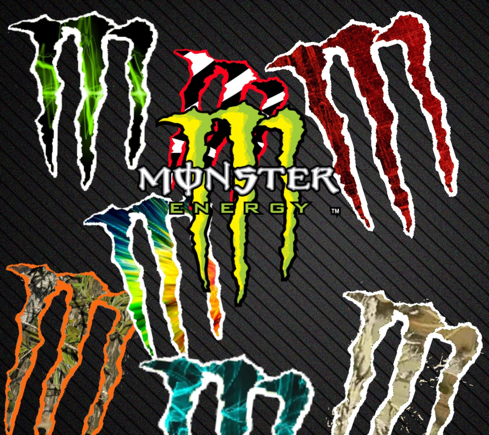 Monster energy aufkleber (collage, galaxie, monster)