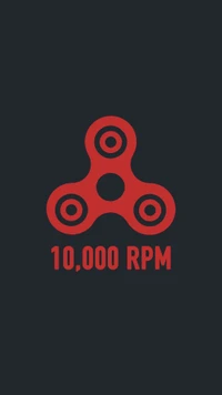 Fondo negro con un juguete spinner rojo que alcanza 10,000 RPM