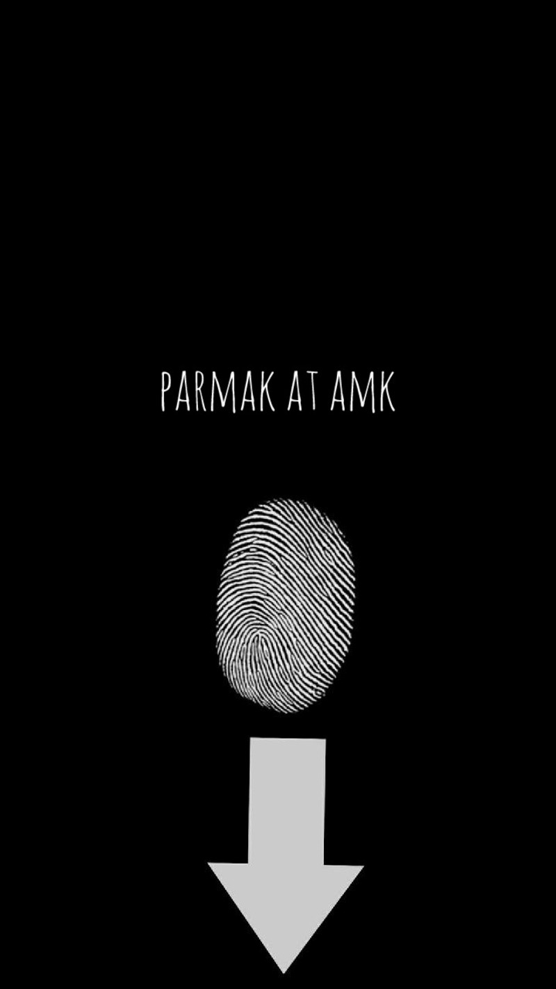 Артистичное изображение отпечатка пальца на черном фоне с надписью 'parmaak at am' (eglence, hd, komik, легенда, мате)