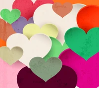 abstract, colored hearts background, love color