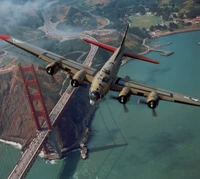 aircraft, bridge, water wallpaper