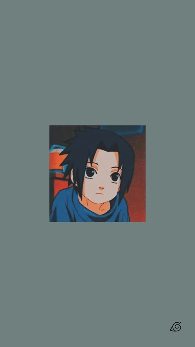 Young Sasuke Uchiha in a contemplative moment