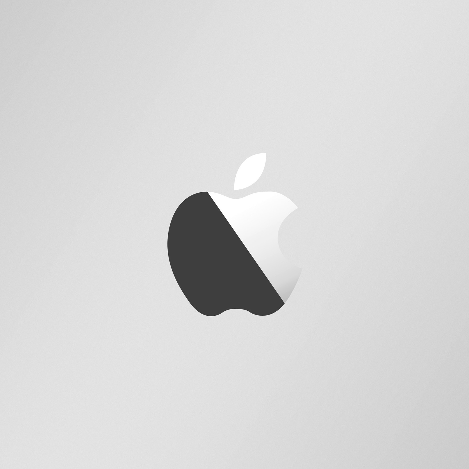 There is a white apple logo on a gray background (apple, logo)