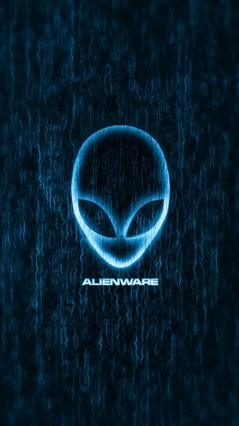 Логотип alienware на темном фоне с синим светом (alienware, обои)