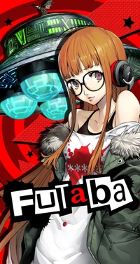 Futaba Sakura de Persona, mettant en avant son style distinctif et son esthétique inspirée de la technologie.