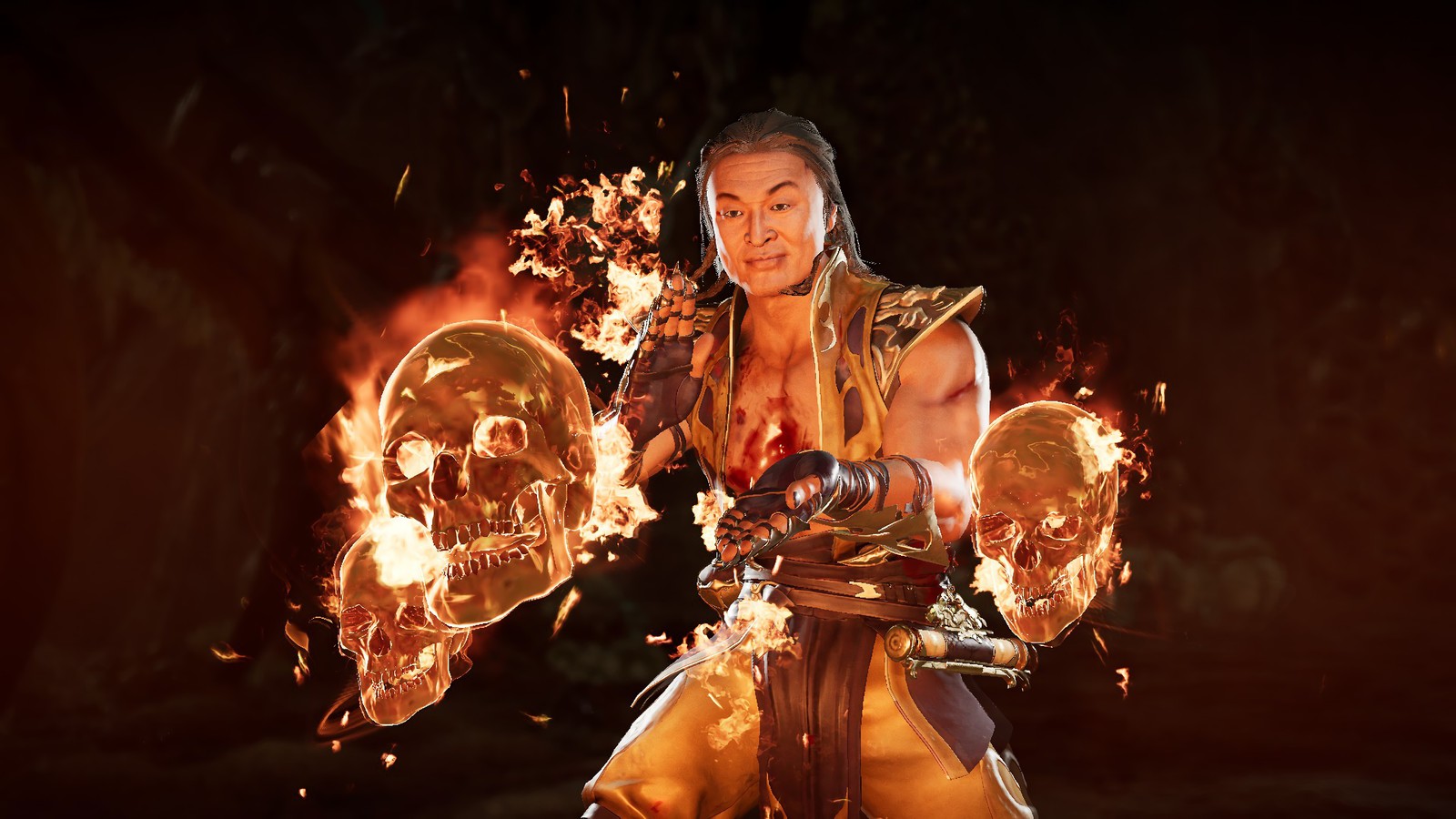 Lade shang tsung, schädel, mortal kombat 11, videospiel Hintergrund herunter