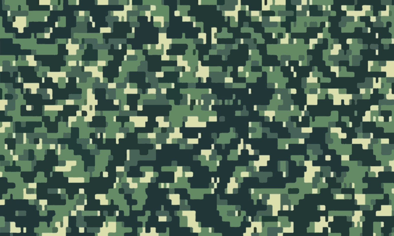 A camouflage pattern with many squares of green and white (camouflage, multi scale camouflage, military camouflage, vector graphics, green)