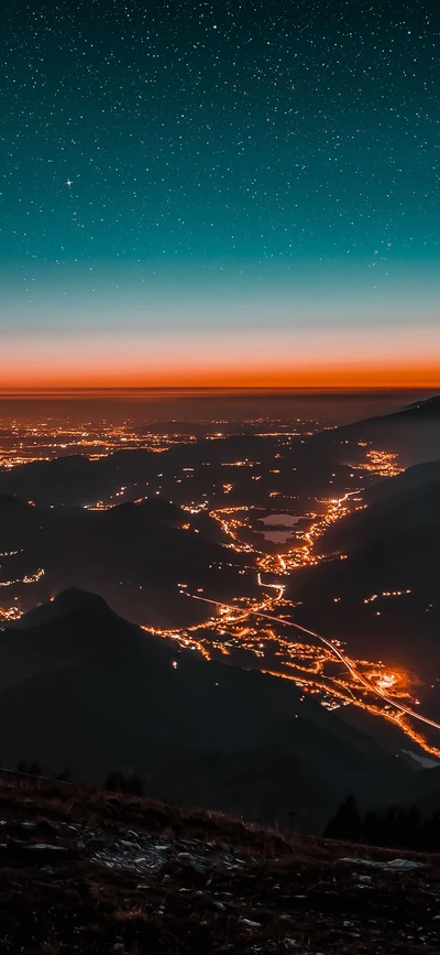 nacht, goldene stunde, atmosphäre, natur, nachglühen