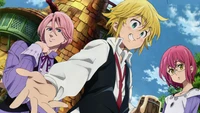 Meliodas y amigos de Nanatsu no Taizai