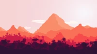 Vibrant Sunrise Over a Mountain Landscape