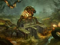 Ancient Jungle Ruins Guarded by a Mythical Dragon