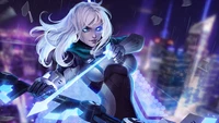 Скачать обои ashe, lol, league of legends, видеоигра, проект