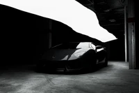 lamborghini aventador, voitures noires, cgi, noir foncé, voitures