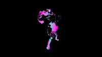 Vibrant Silhouette of Hunter x Hunter Character Against Black Background