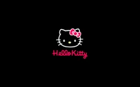 hello kitty, black background, amoled, 5k, blackdark wallpaper