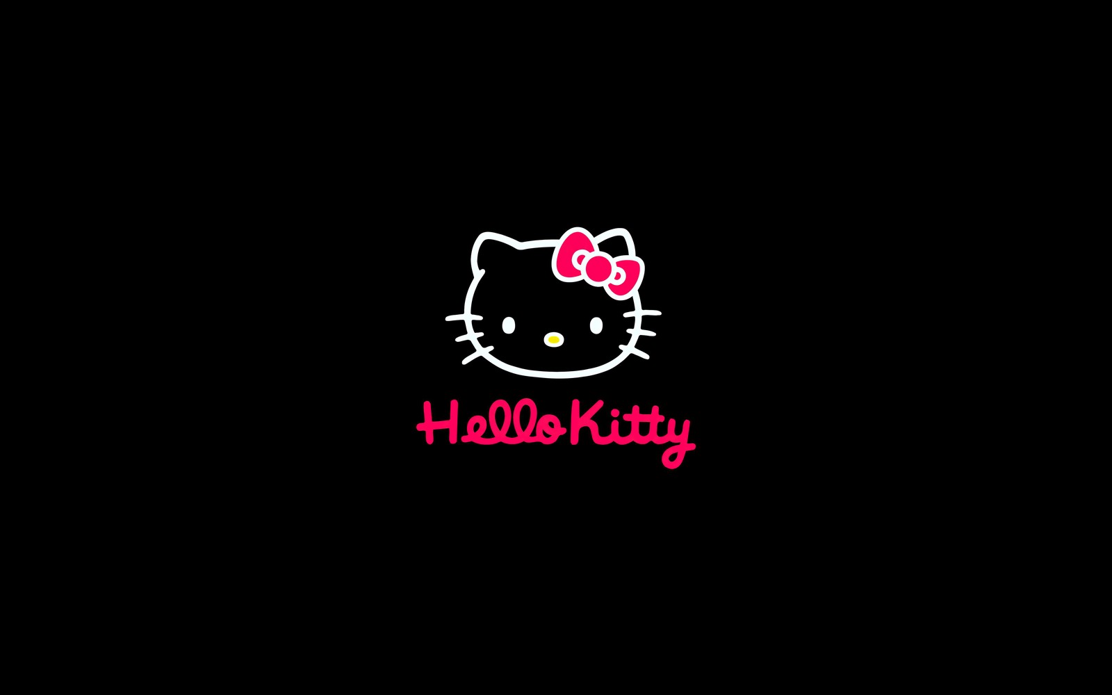 Papéis de parede hello kitty (hello kitty, fundo preto, amoled, 5k, preto escuro)