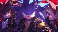 Sonic Rebelde e Sombras: Arte Punk Rock em Detalhes Vivos