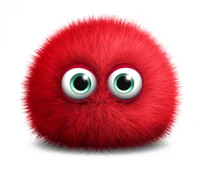 3 d monster background, lindo peludo rojo